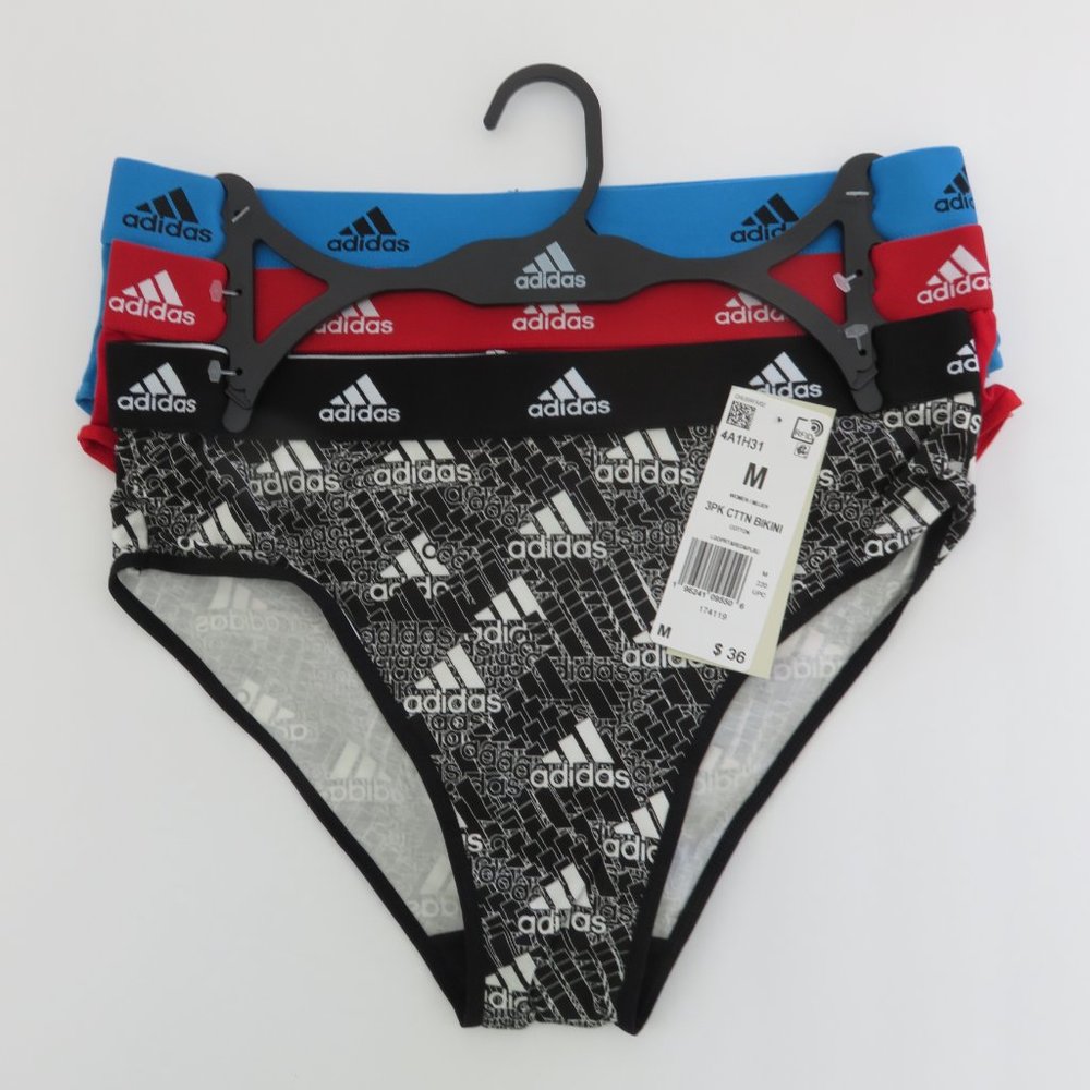 (#J-1) Adidas Women's 3-PK Cotton Bikini Panties Underwear